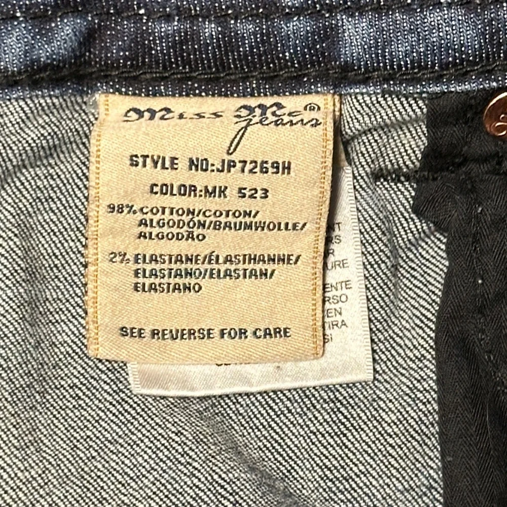 Miss Me Women's Blue Jean Denim Shorts with Black Lace and Bling 30 - Picture 10 of 15